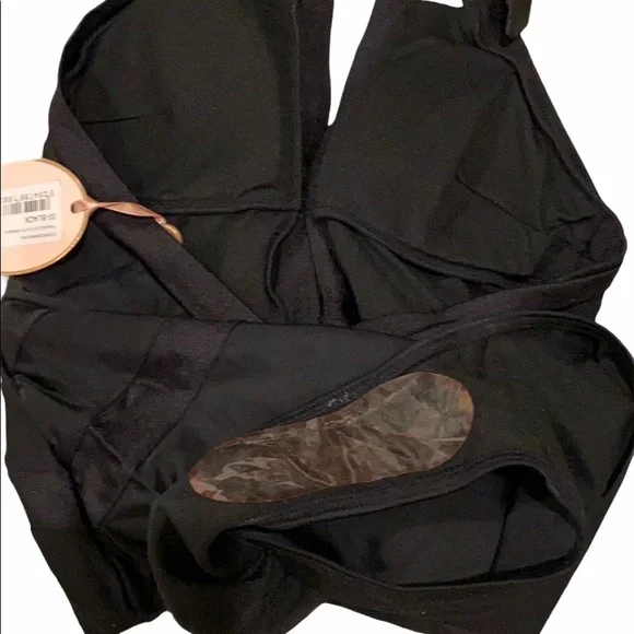 Ted Baker London Black Ralinda Low Cut Halter Swim Bathing Suit Womens 5 12 NWT - Picture 7 of 11